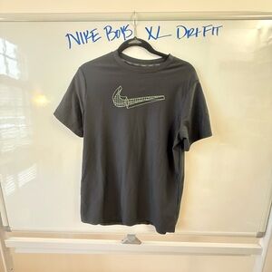 Nike Men’s Black T-Shirt with Green Swoosh Graphic